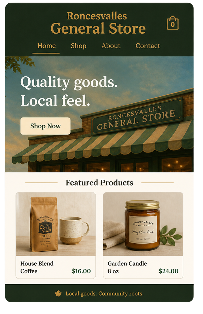 General store website example